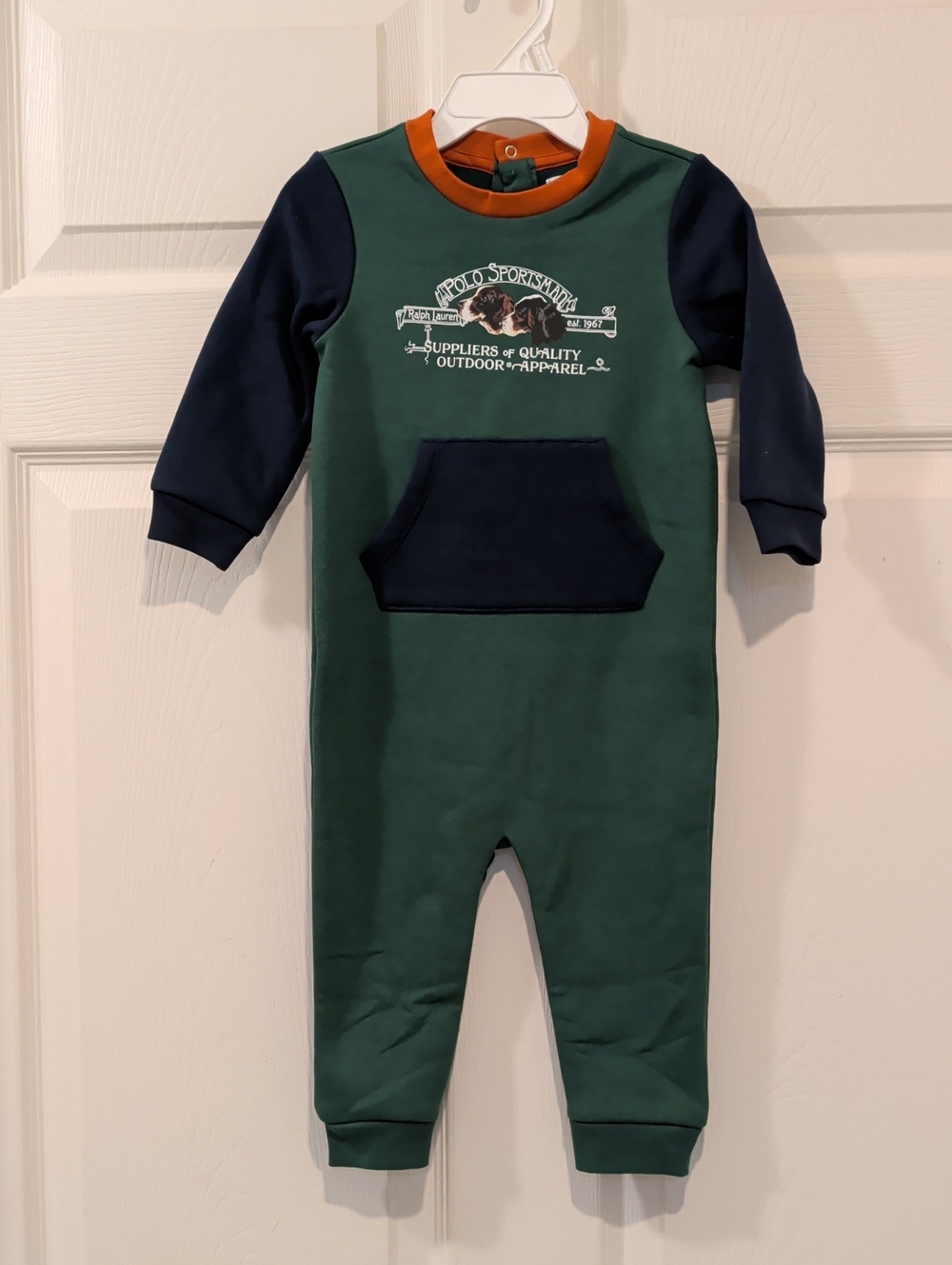 Ralph Lauren Childrenswear Baby Boys Polo Sportsman Fleece Coverall NWT